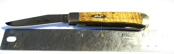 John Wayne Case Knife USA Natural Curly Oak 10703 Smooth Trapper Duke! & sheath