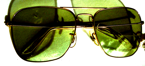 Ray-Ban USA Vintage 70s B&L NOS Aviator Green Changeable Caravan New Sunglasses