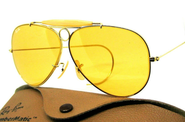 Ray-Ban USA Vintage NOS 80s B&L Aviator Ambermatic Bullet Shooter New Sunglasses