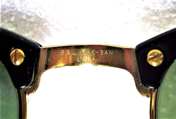 Ray-Ban USA *NOS Vintage B&L Clubmaster II W1116 Polished Ebony *NEW Sunglasses - Vintage Sunglasses 
