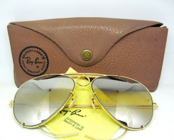 Ray-Ban USA NOS Vintage B&L Aviator Sharp Shooter DGM Ambermatic New Sunglasses