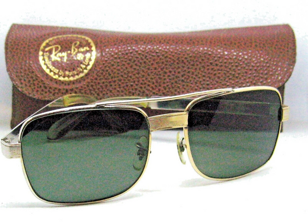 Ray-Ban USA Vintage 1960s B&L Elvis square 10k Go Etched Rare Mint Sunglasses
