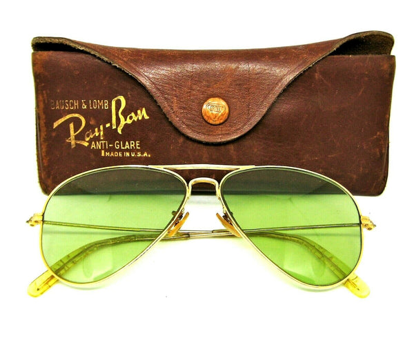 Ray-Ban USA Vintage 1940s B&L 12k GF Aviator 52mm RB-3 Very Rare WWII Sunglasses - Vintage Sunglasses 