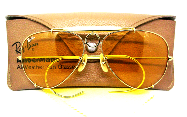 Ray-Ban USA Vintage 1970s B&L NOS Aviator AmbermatIc DLX Shooter New Sunglasses