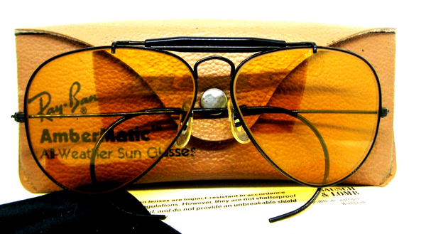 Ray-Ban USA Vintage 1970s B&L NOS Aviator Ambermatic Outdoorsman New Sunglasses