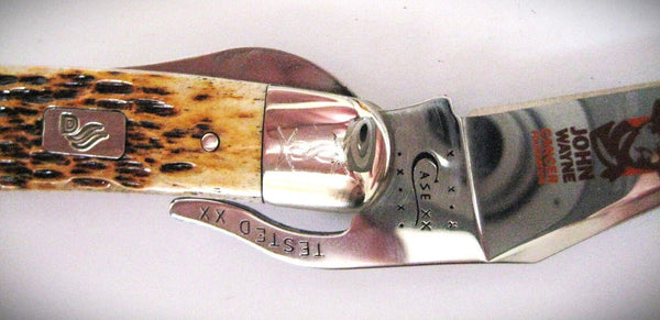 John Wayne Knife Case USA Russlock 07518 Barb Wire Bolster 2011 Duke! & sheath