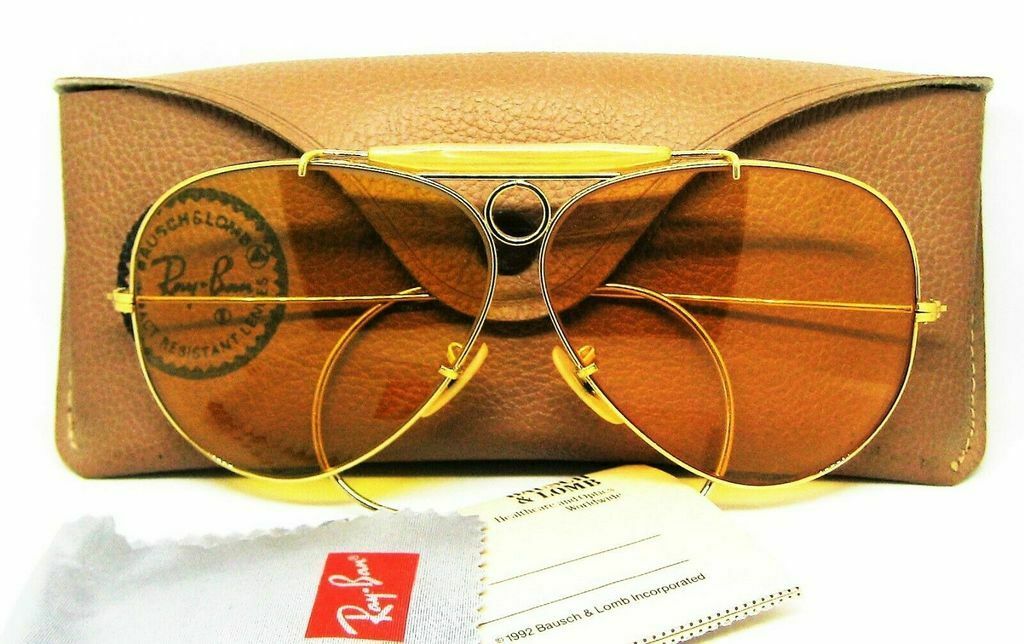 Ray-Ban USA NOS Vintage B&L  Aviator Ambermatic Bullet Shooter 1970s Sunglasses