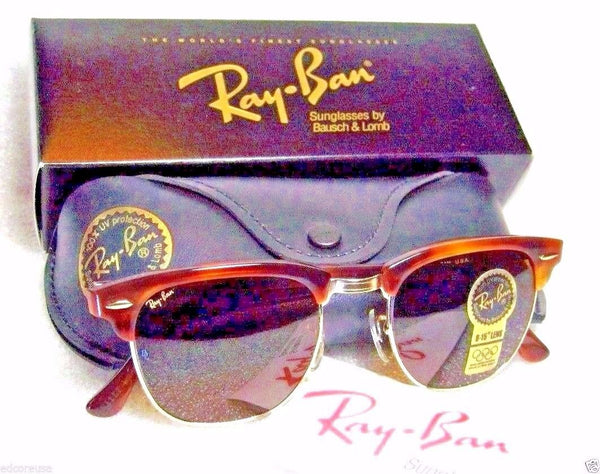 Ray-Ban USA NOS Vintage B&L Clubmaster II W1117 Tortoise NewInBox Sunglasses - Vintage Sunglasses 