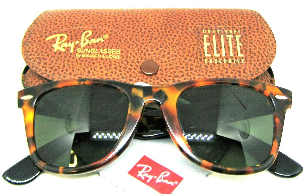 Ray-Ban USA Vintage B&L Mod Wayfarer Elite W1903 G-15 Ebony Tortoise Sunglasses - Vintage Sunglasses 