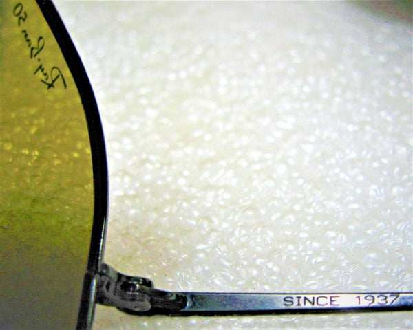 Ray-Ban USA Vintage B&L Aviator The General RB-50 Rare Black Chrome Sunglasses - Vintage Sunglasses 