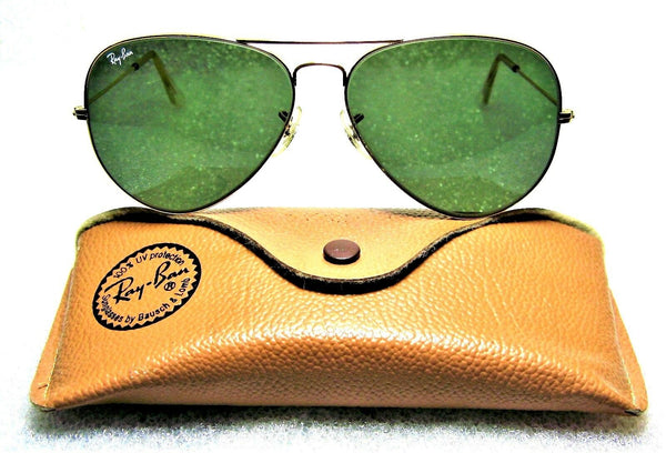 Ray-Ban USA NOS Vintage B&L Aviator Arista 24kGP 58mm G-15 New Sunglasses & Case - Vintage Sunglasses 