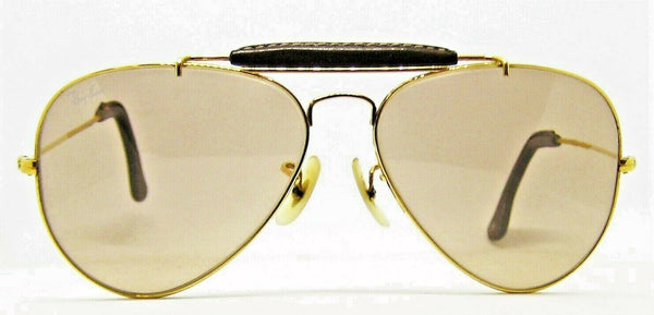 Ray-Ban USA Vintage B&L Aviator Leathers 58mm Brown Photo-Changeable Sunglasses - Vintage Sunglasses 