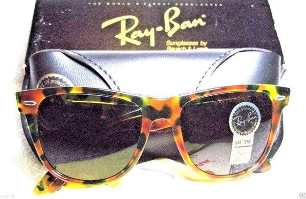 Ray-Ban USA *NOS Vintage B&L Ltd. Wayfarer II W1447 "Green Tortoise"  Sunglasses - Vintage Sunglasses 