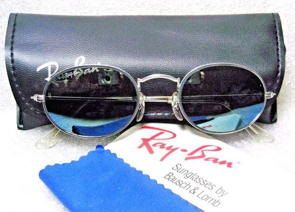 Ray-Ban USA *NOS Vintage B&L Exclusive W1862-White Gold BluMirror NEW Sunglasses - Vintage Sunglasses 