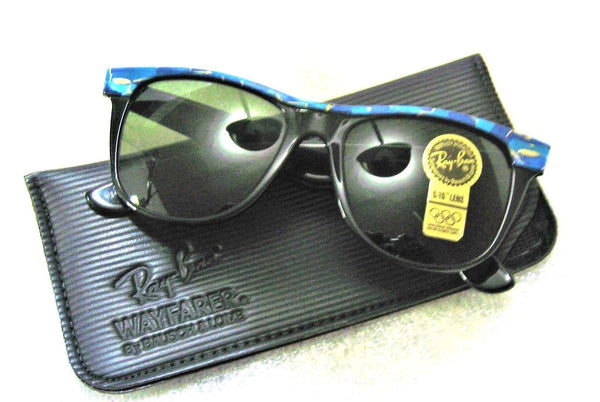 Ray-Ban USA NOS Vintage B&L Wayfarer II W1090 Aqua Blue Mosaic New Sunglasses - Vintage Sunglasses 