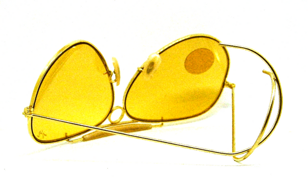 Ray-Ban USA NOS Vintage 80s B&L Aviator Bullet Shooter Ambermatic New Sunglasses