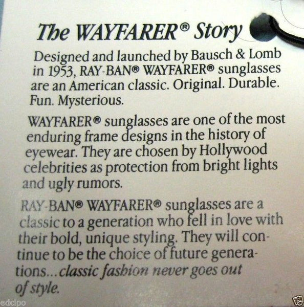 Ray-Ban USA Vintage NOS B&L Folding Wayfarer W0670 Matte Black New Sunglasses - Vintage Sunglasses 