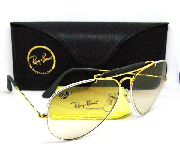 Ray-Ban USA Vintage NOS B&L Aviator Precious Metals Platinum White Sunglasses