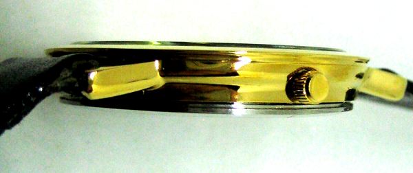 Seiko Quartz Slim Round Mens Wrist Watch Simple Dial New Battery Japan Made Mint