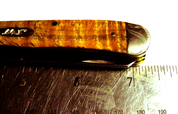 John Wayne Case Knife USA Natural Curly Oak 10703 Smooth Trapper Duke! & sheath