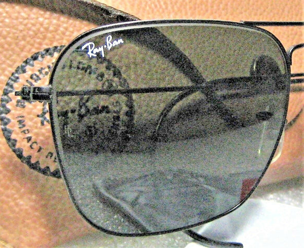 Ray-Ban USA Vintage B&L Aviator Caravan 58[]16 Black Chrome G-15 Mint Sunglasses - Vintage Sunglasses 