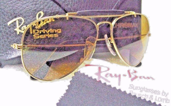 Ray-Ban USA NOS Vintage B&L Aviator Chromax W1663 Driving Series NEW Sunglasses - Vintage Sunglasses 
