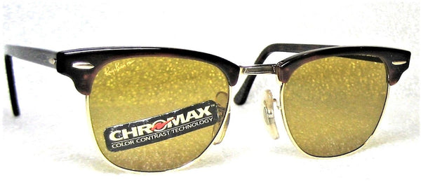 Ray-Ban USA NOS Vintage B&L Clubmaster Chromax W2052 Tortois NewInBox Sunglasses - Vintage Sunglasses 