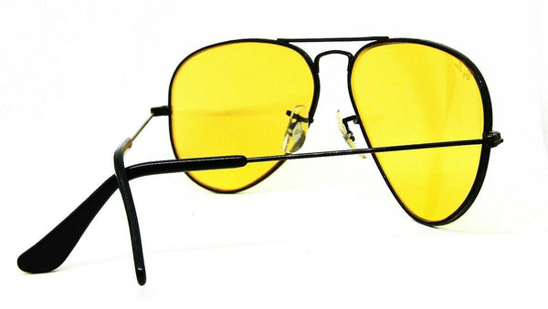 Ray-Ban USA NOS Vintage 1980s B&L Aviator Ambermatic Black Chrome New Sunglasses