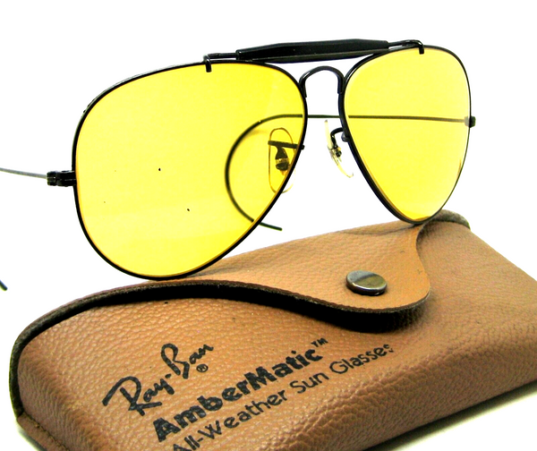 Ray-Ban USA Vintage 1970s B&L NOS Aviator Ambermatic Outdoorsman New Sunglasses