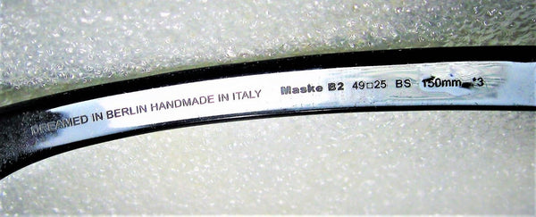 Kuboraum "Dreamed in Berlin" Mask B2 49[]25 BS 150mm 3 Ebony Mint Sunglasses - Vintage Sunglasses 