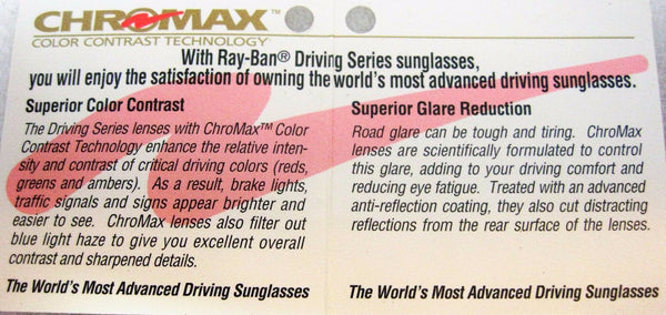 Ray-Ban USA Vintage B&L Aviator Chromax W1665 Driving Series Sunglasses
