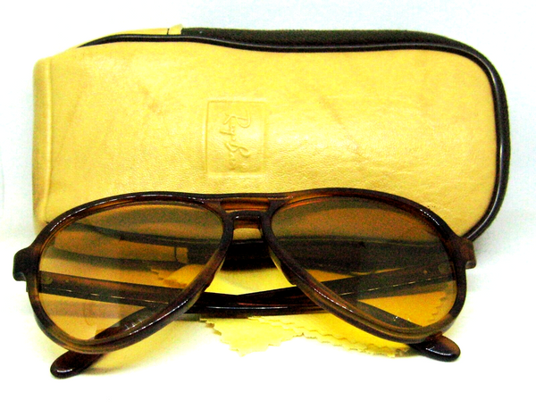 Ray-Ban USA NOS Vintage 70s B&L Aviator Ambermatic Vagabond New Sunglasses &Case