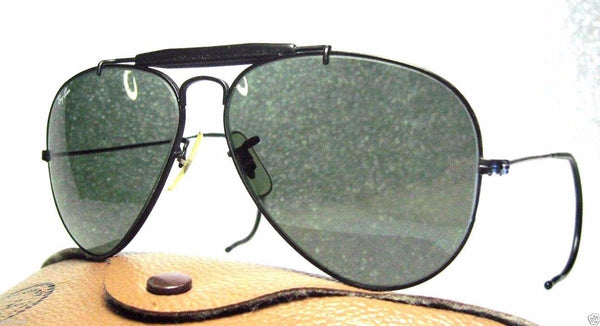 Vintage *NOS Ray-Ban USA B&L Aviator Black Chrome 58 G-15 *NEW Sunglasses & Case - Vintage Sunglasses 