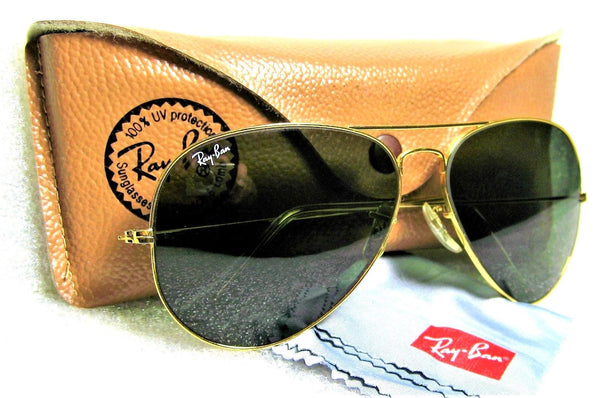 Vintage Ray-Ban USA 80s NOS B&L Aviator G-15 Arista 24k GP 62{}14 New Sunglasses - Vintage Sunglasses 