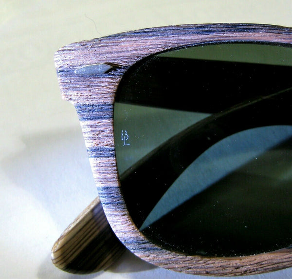 Ray-Ban USA NOS Vintage B&L Rare Wayfarer Teak-Wood Woody 5022 Mint Sunglasses - Vintage Sunglasses 