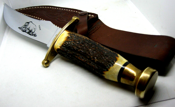 NOS Rare CASE XX Handmade USA Kodiak Bowie Knife 11" w/ Stag Handle & Org Sheath