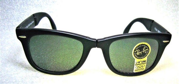 Ray-Ban USA Vintage NOS B&L Folding Wayfarer W0670 Matte Black New Sunglasses - Vintage Sunglasses 