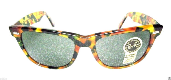 Ray-Ban USA *NOS Vintage B&L Ltd. Wayfarer II W1447 "Green Tortoise"  Sunglasses - Vintage Sunglasses 