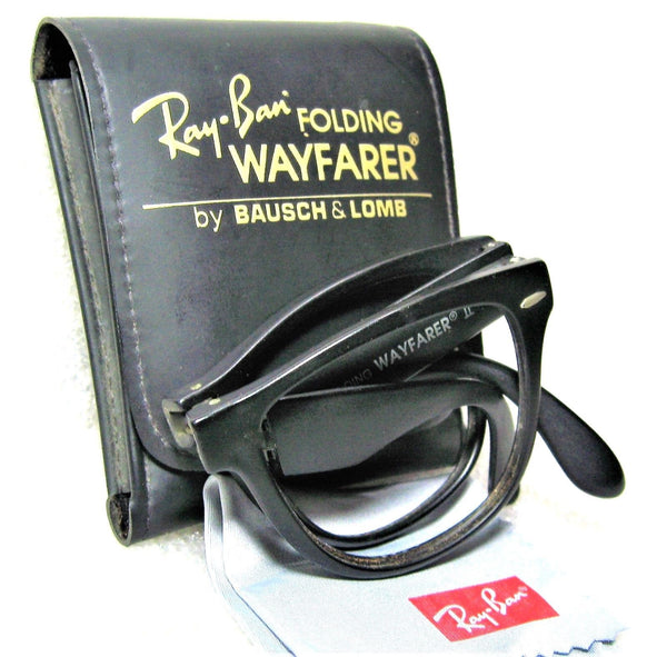 Ray-Ban USA Vintage B&L "Folding" *Rare Wayfarer II W0871 *Mint Sunglasses Frame - Vintage Sunglasses 