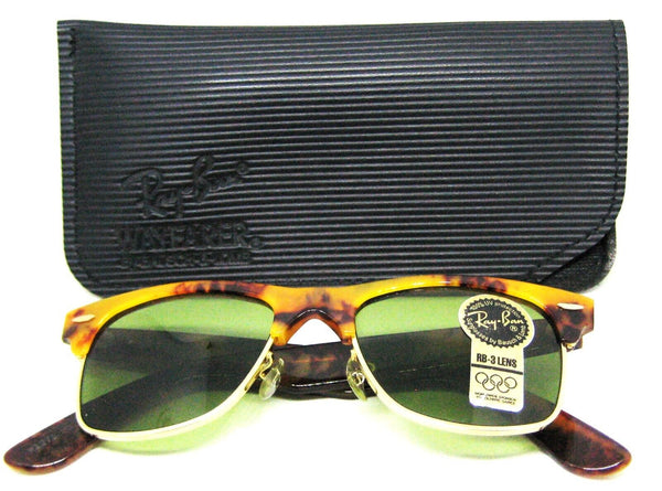 Ray-Ban USA Vintage 80s NOS B&L Wayfarer Max W1271 Honey Tortoise New Sunglasses