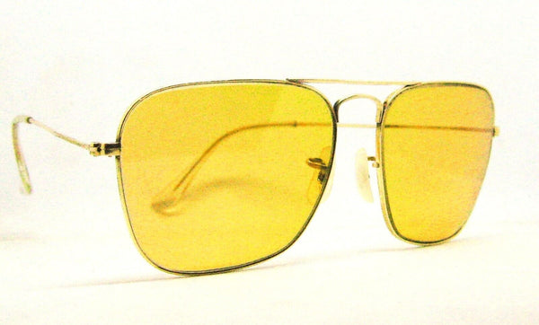 Ray-Ban USA Vintage 70s B&L  Aviator 58[]16 Caravan Ambermatic 12K GF Sunglasses