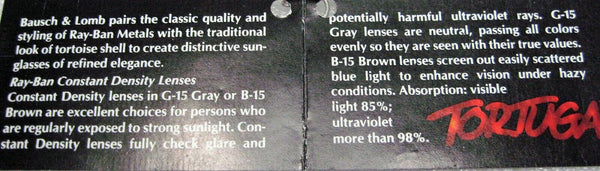 Ray-Ban USA NOS Vintage B&L Aviator Tortuga SuperChangeable L1707 New Sunglasses - Vintage Sunglasses 