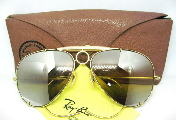 Ray-Ban USA NOS Vintage B&L Aviator Sharp Shooter DGM Ambermatic New Sunglasses
