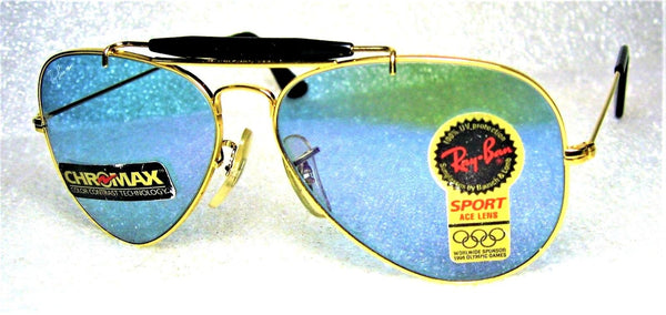 **SOLD**Ray-Ban USA Vintage NOS B&L Aviator ACE-30 Purple Chromax Sport S New Sunglasses - Vintage Sunglasses 