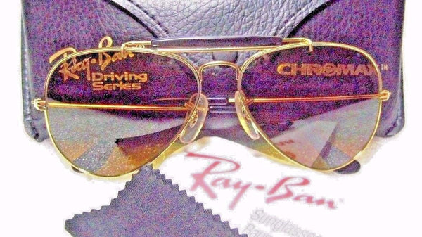Ray-Ban USA NOS Vintage B&L Aviator *Chromax W1663 Driving Series NEW Sunglasses - Vintage Sunglasses 