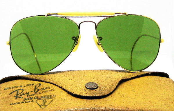 Ray-Ban USA Vintage 1950s B&L 12k GF Aviator 58mm RB-3 Very Rare Mint Sunglasses
