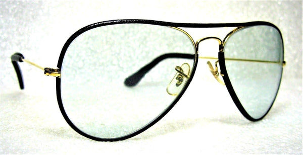 Ray-Ban USA *NOS Vintage B&L Aviator "Leathers" Blue *Changeables New Sunglasses - Vintage Sunglasses 