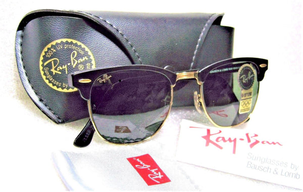Ray-Ban USA *NOS Vintage B&L Clubmaster II W1116 Polished Ebony *NEW Sunglasses - Vintage Sunglasses 