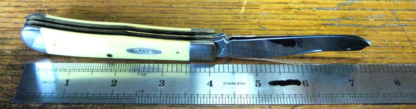 Case xx USA New Trapper Knife Yellow Delrin Handle Carbon Steel Pocket Clip 3254