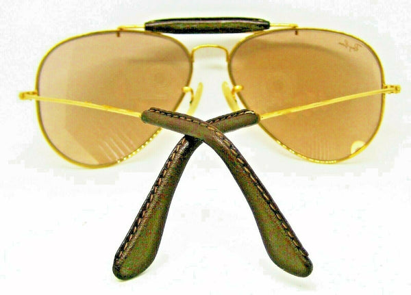 Ray-Ban USA Vintage B&L Aviator Leathers 58mm Brown Photo-Changeable Sunglasses - Vintage Sunglasses 